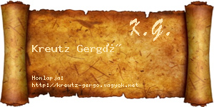 Kreutz Gergő névjegykártya